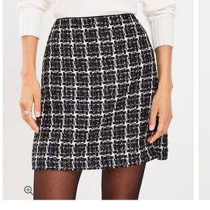 Shimmer Tweed Shift Skirt